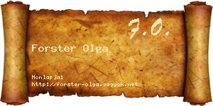 Forster Olga névjegykártya